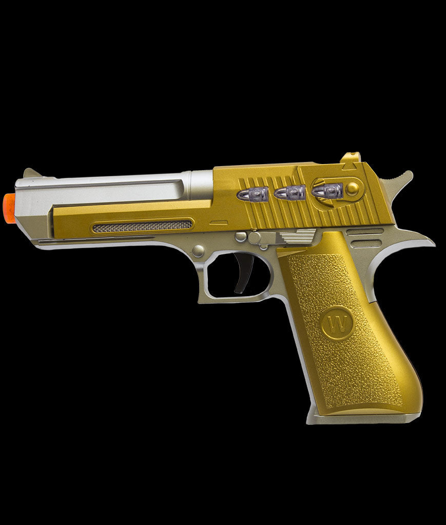 LED Red Laser Pistol Gold Plated Toy Gun