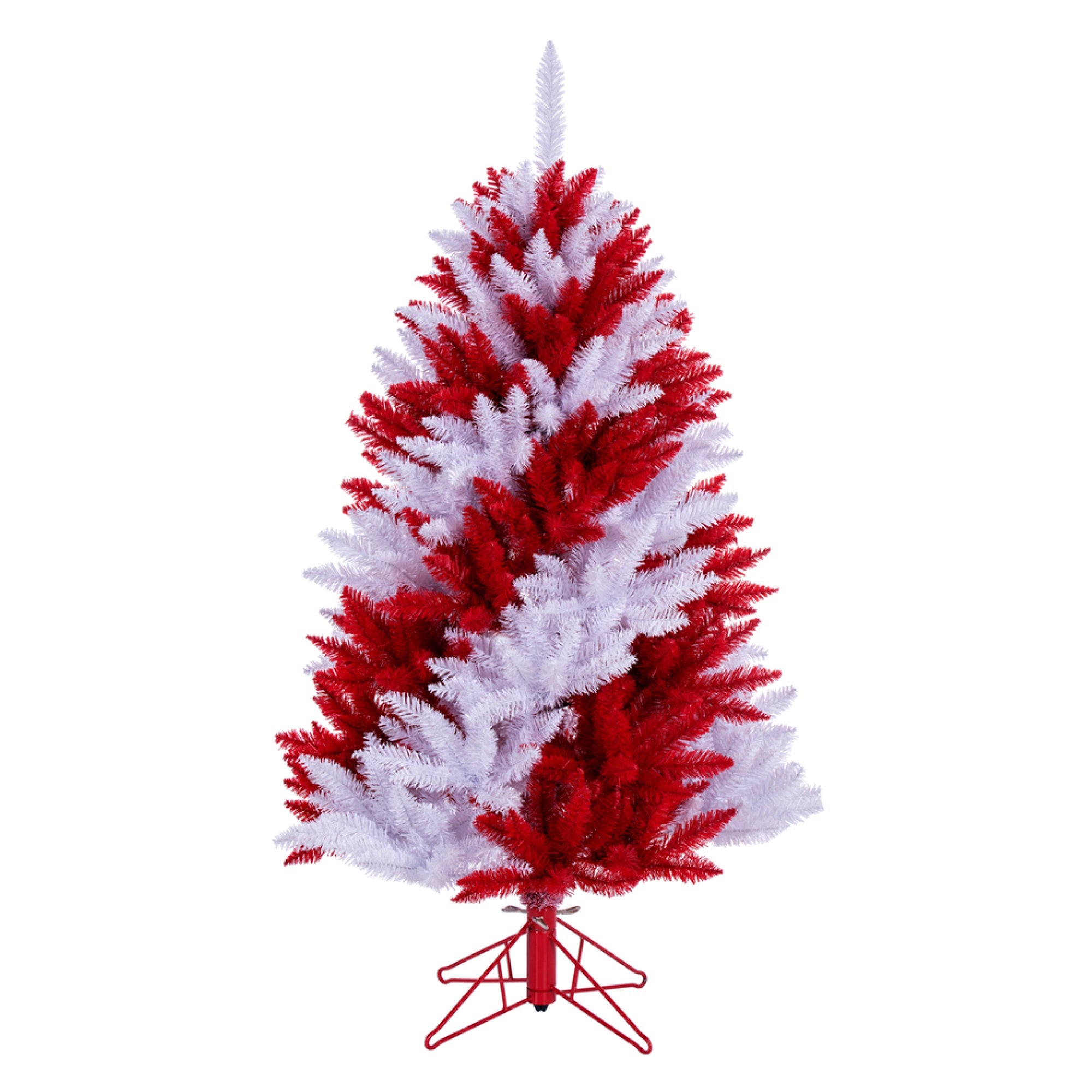 Vickerman 4.5' x 32” Candy Cane Artificial Unlit Christmas Pine Tree.