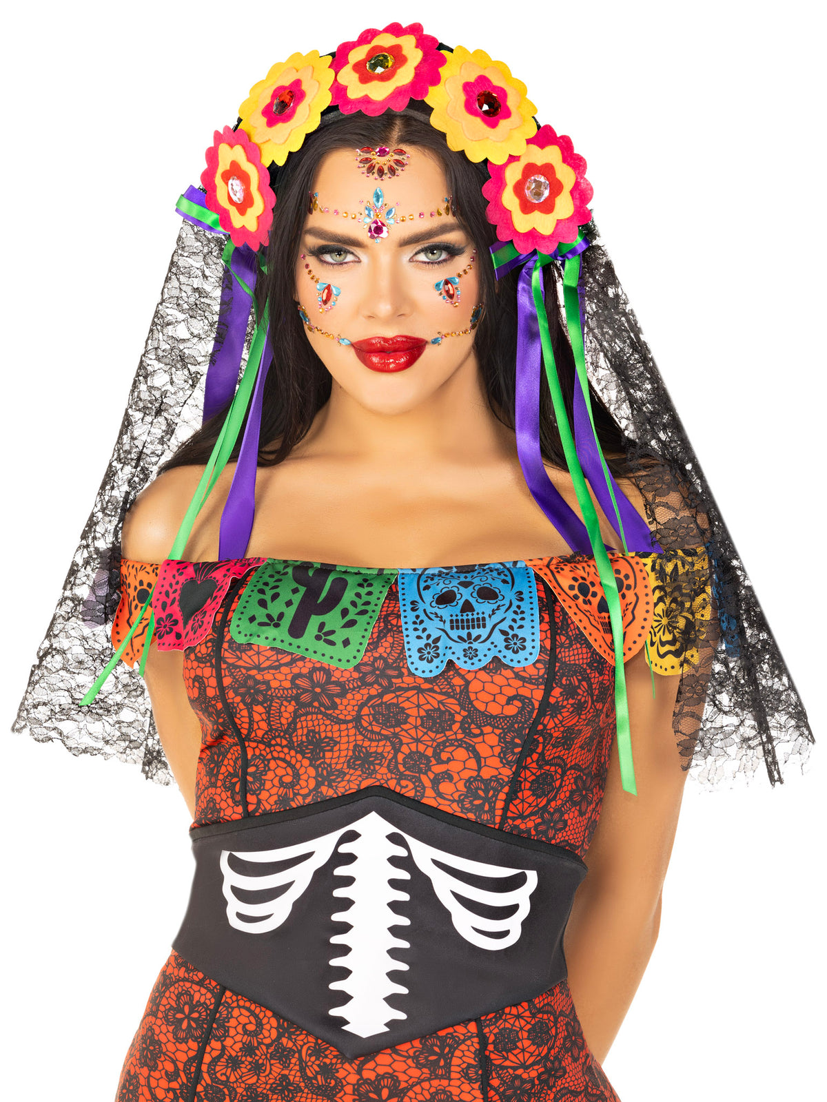 Day Of The Dead Flower Headban