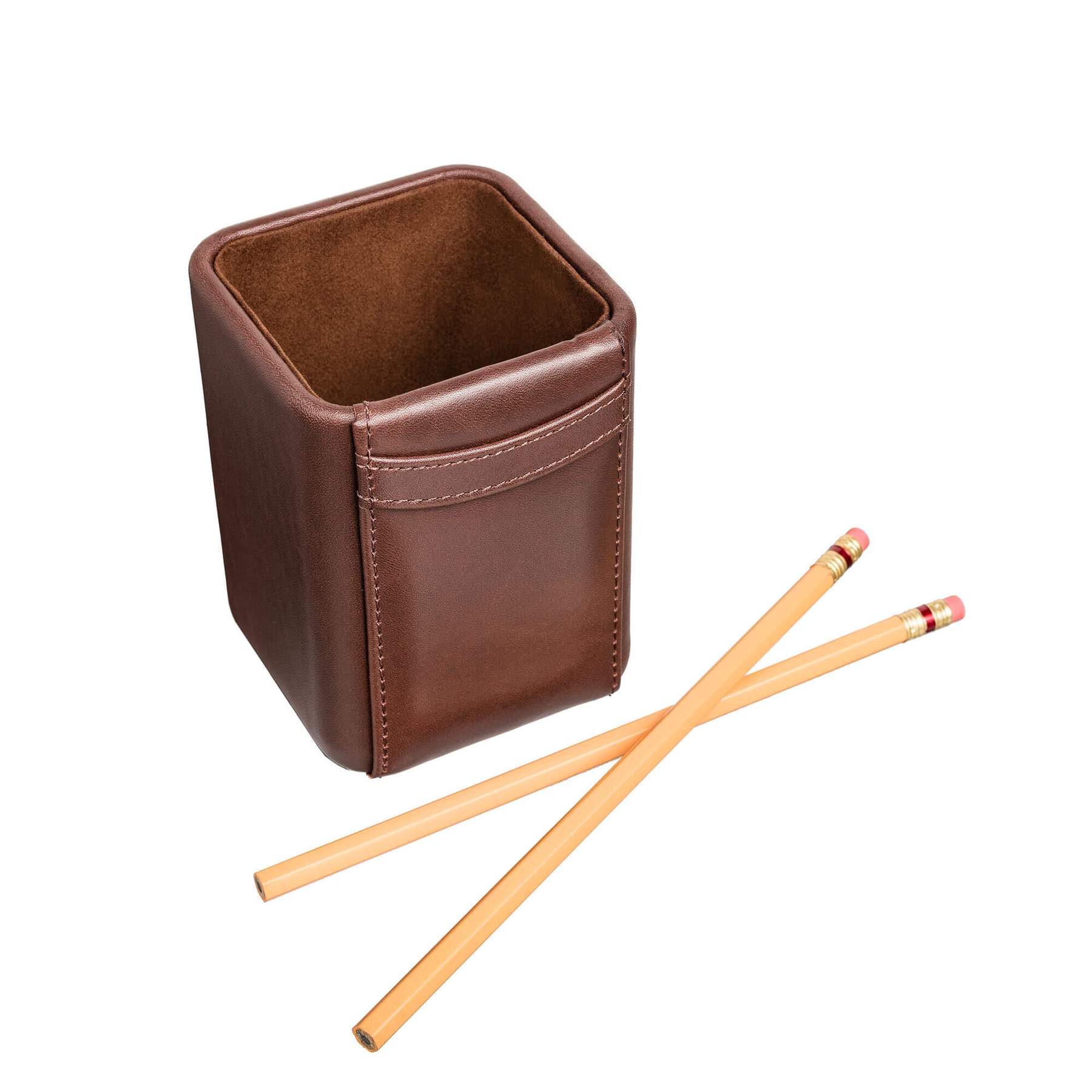 A3410-Chocolate-Brown-Leather-Pencil-Cup