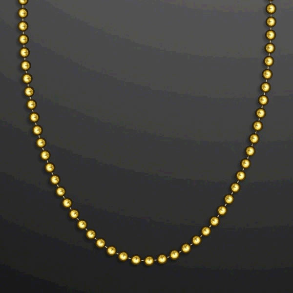 Smooth Round Opaque Bead Mardi Gras Necklace Gold Pack of 12