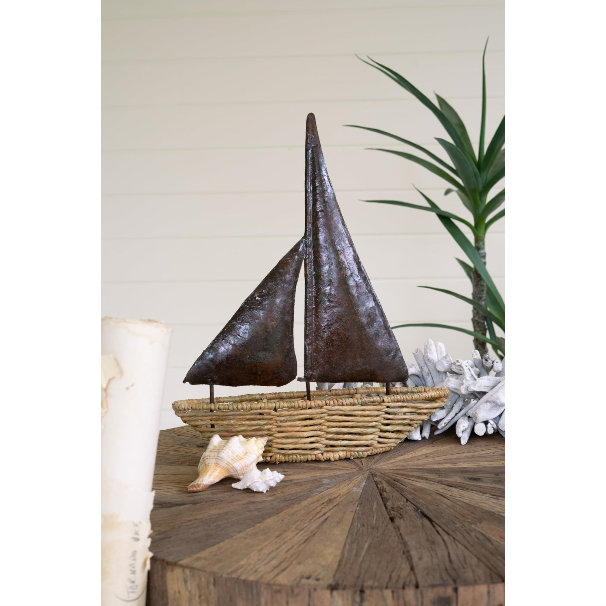 Seagrass Boat With Hand Hammered Metal Sails
