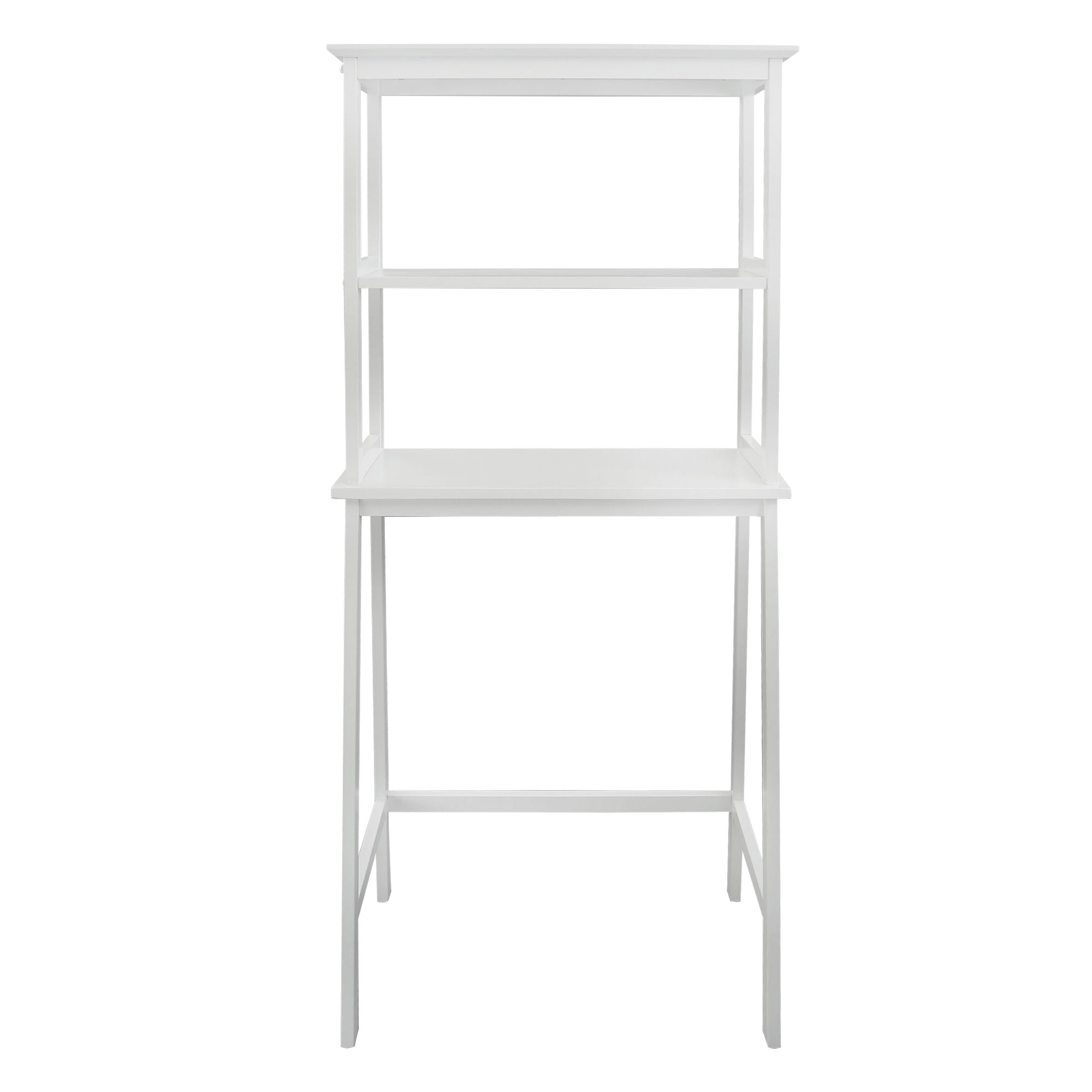 Spacesaver 100% Solid Wood Over The Toilet Rack With Shelves - White