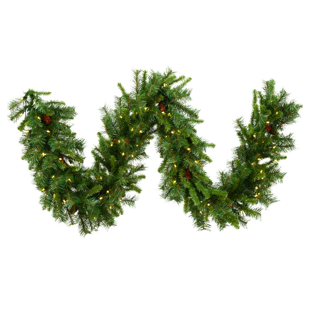 Vickerman 9' x 16″ Cheyenne Garland 100WmWht LED - A800921LED