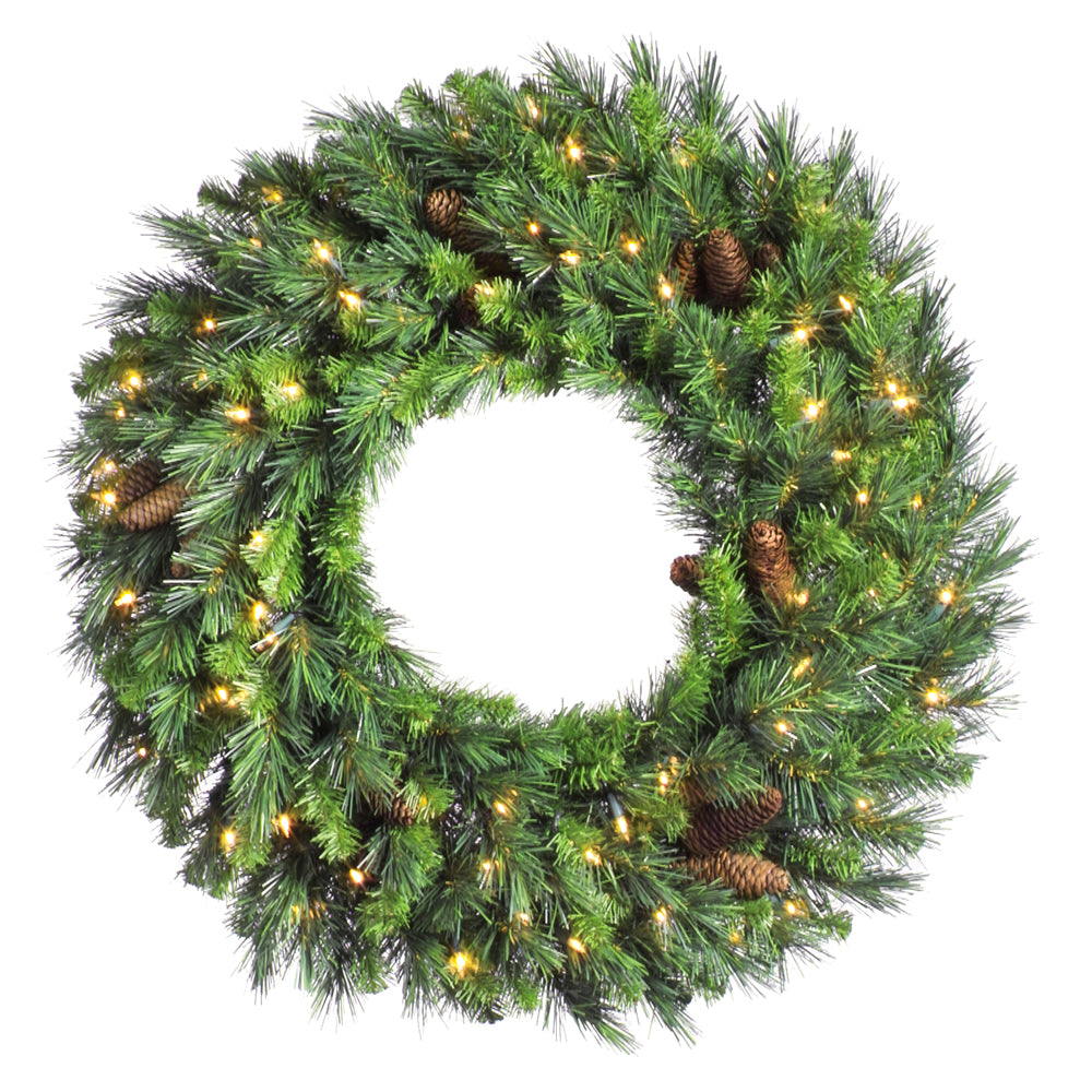 Vickerman 24″ Cheyenne Pine Wreath 50WmWht LED - A801025LED