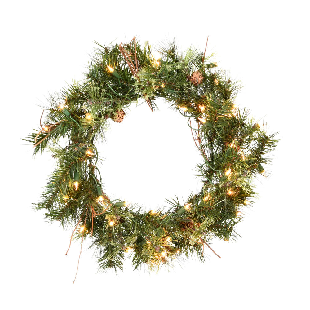 Vickerman 20″ Prelit Mixed Country Wreath 35CL - A801821