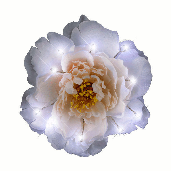 White on White on White LED Flower Hair Clip