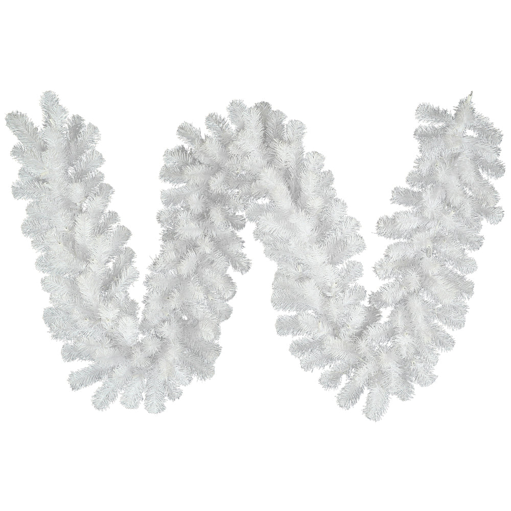 Vickerman 9' x 12″ Crystal White Garland 210T - A805812