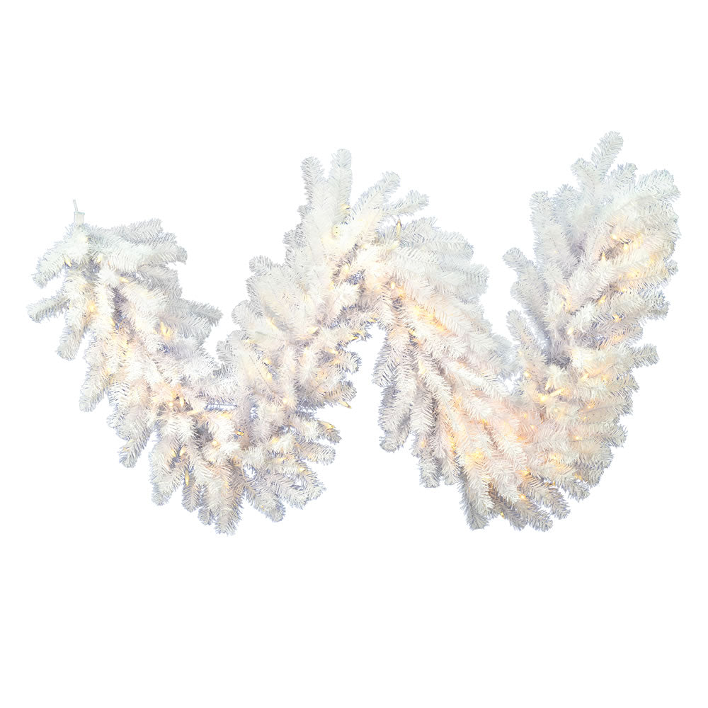 Vickerman 9' x 20″ Crystal Wht Garl 200LED WmWht - A805819LED