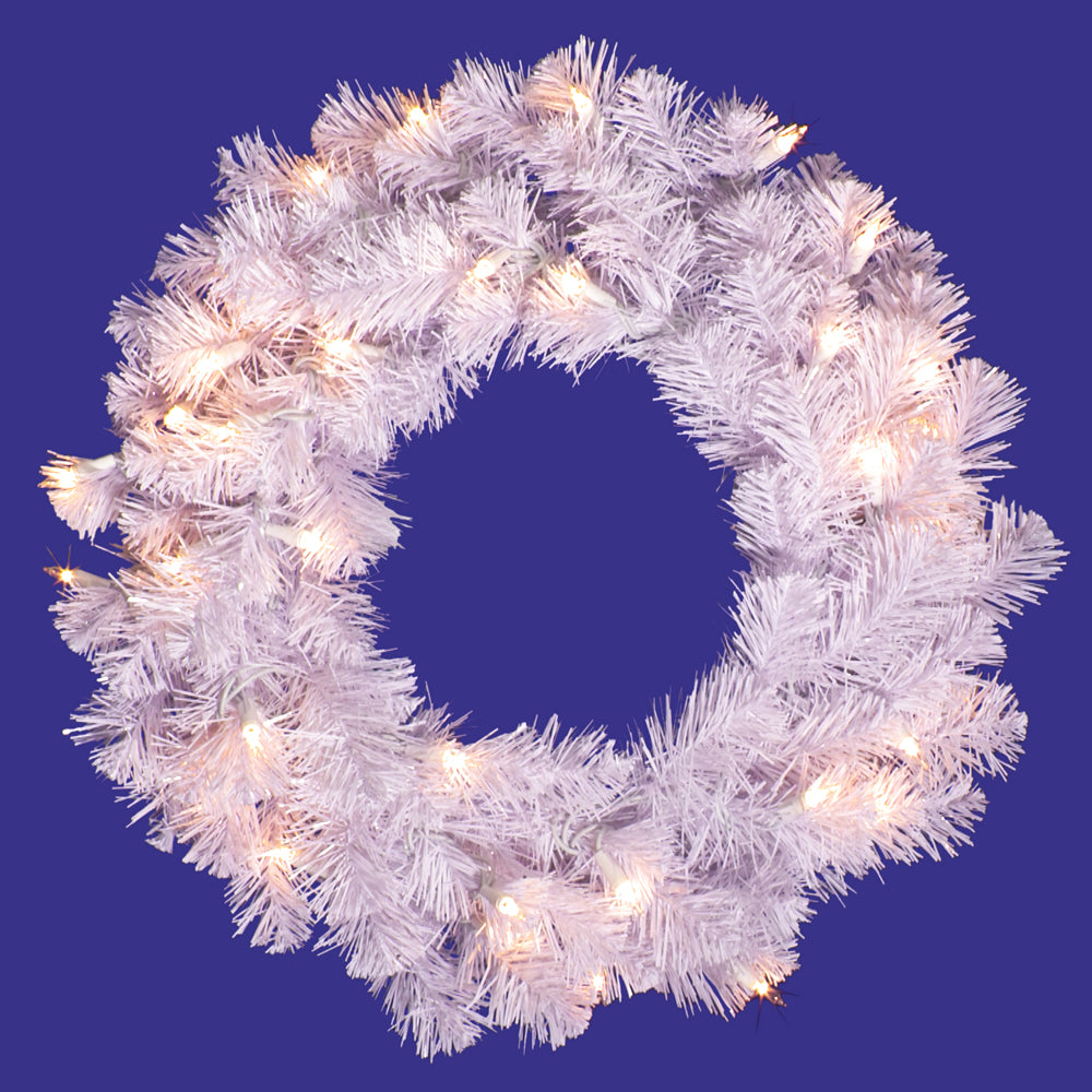 Vickerman 20″ Crystal White Wreath Dura-Lit 50CL - A805822