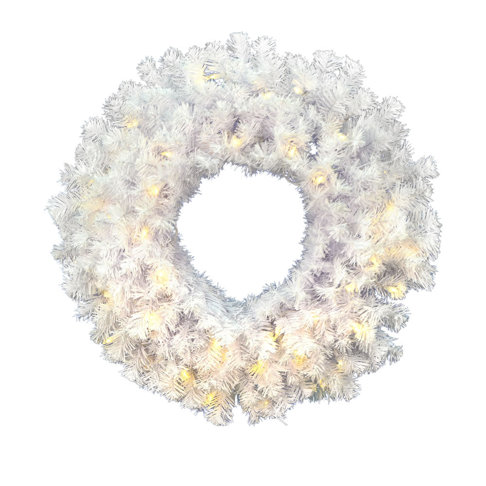 Vickerman 48″ Crystal White Wreath 200Led WmWht - A805848LED