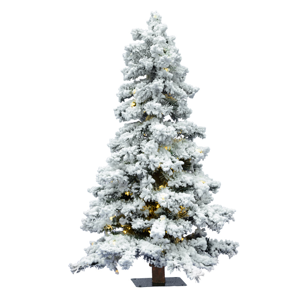 Vickerman 4' x 29” Flocked Spruce DuraLit LED150WW - A806241LED