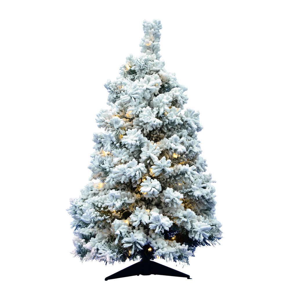 Vickerman 36″ Flocked Alaskan 127T 100WmWht LED - A806341LED