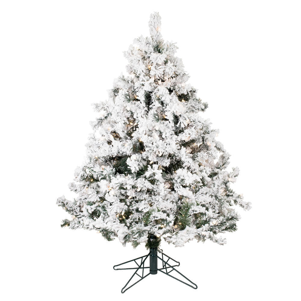 Vickerman 4.5' x 44″ Flocked Alaskan Dura-Lit 300C - A806346