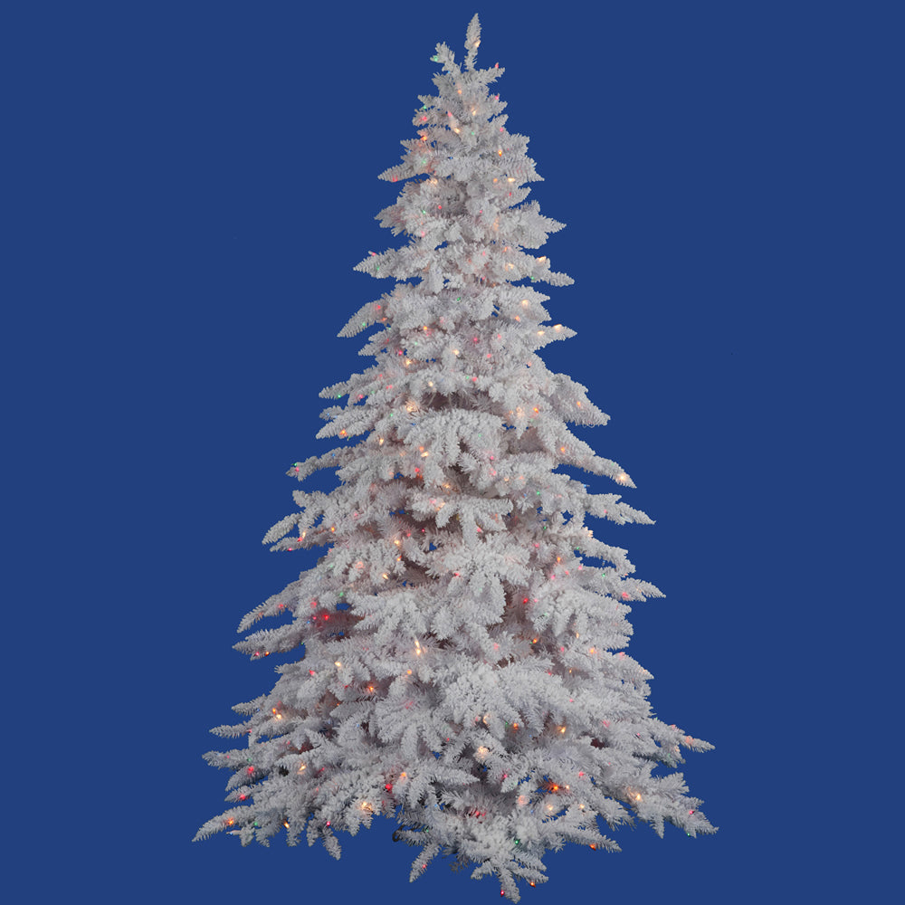Vickerman 4.5' x 46 Flocked White 300LED Multi - A893647LED
