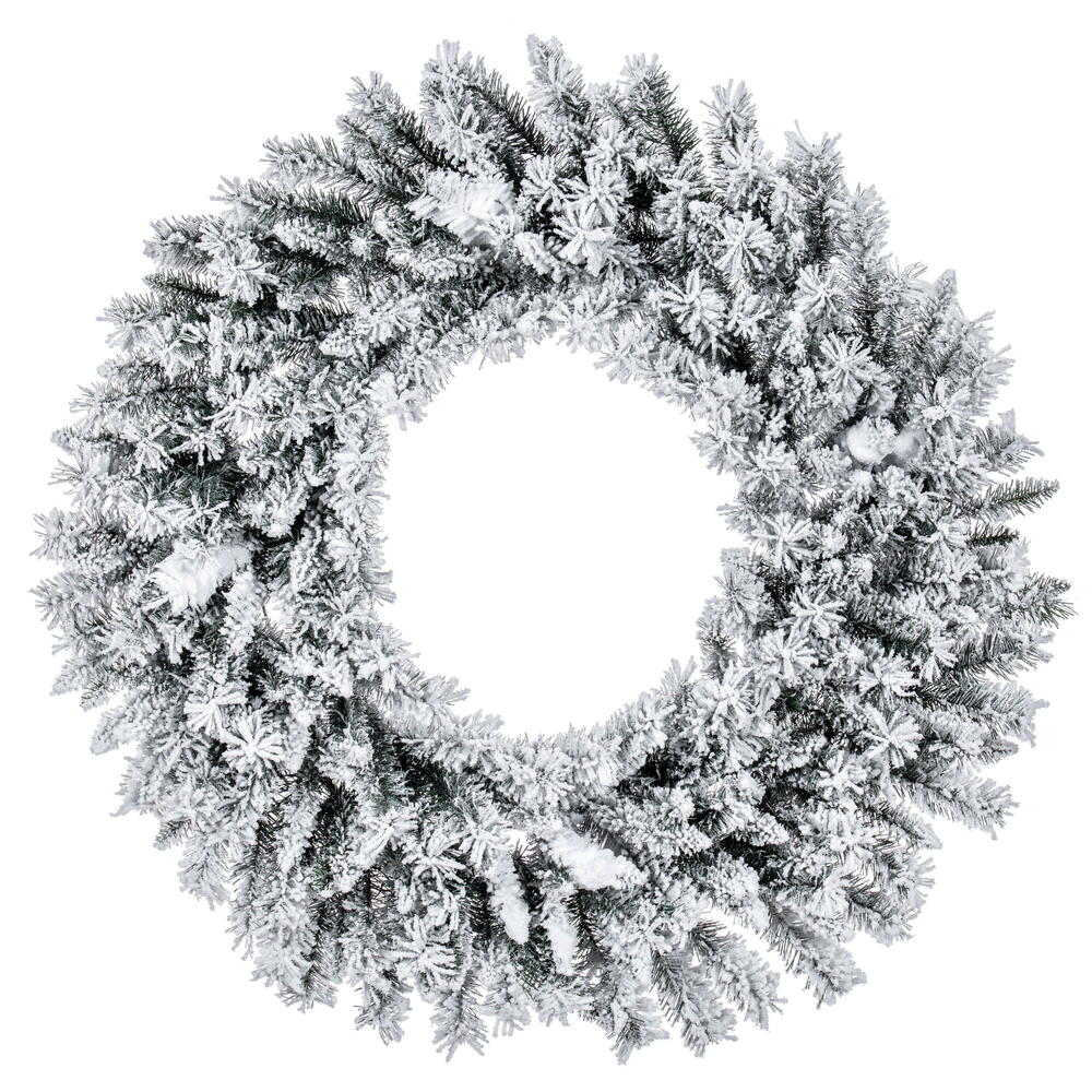 36” Flocked Utica Fir Wreath 220T