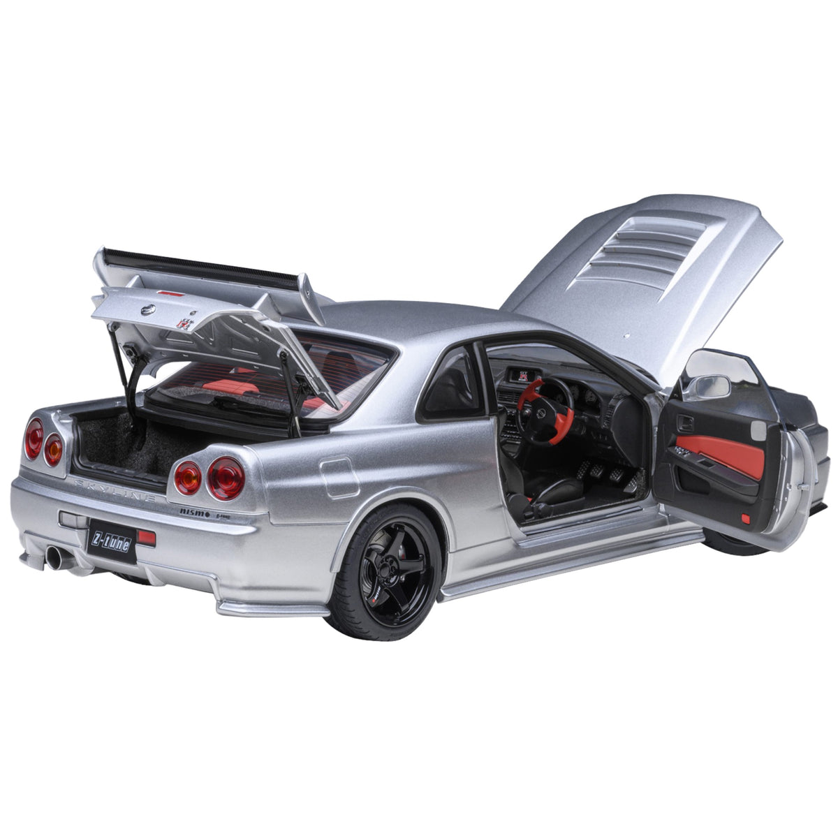 Nismo R34 Gt-R Z-Tune Rhd (Right Hand Drive) Silver Metallic 1/18 Model Car By Autoart