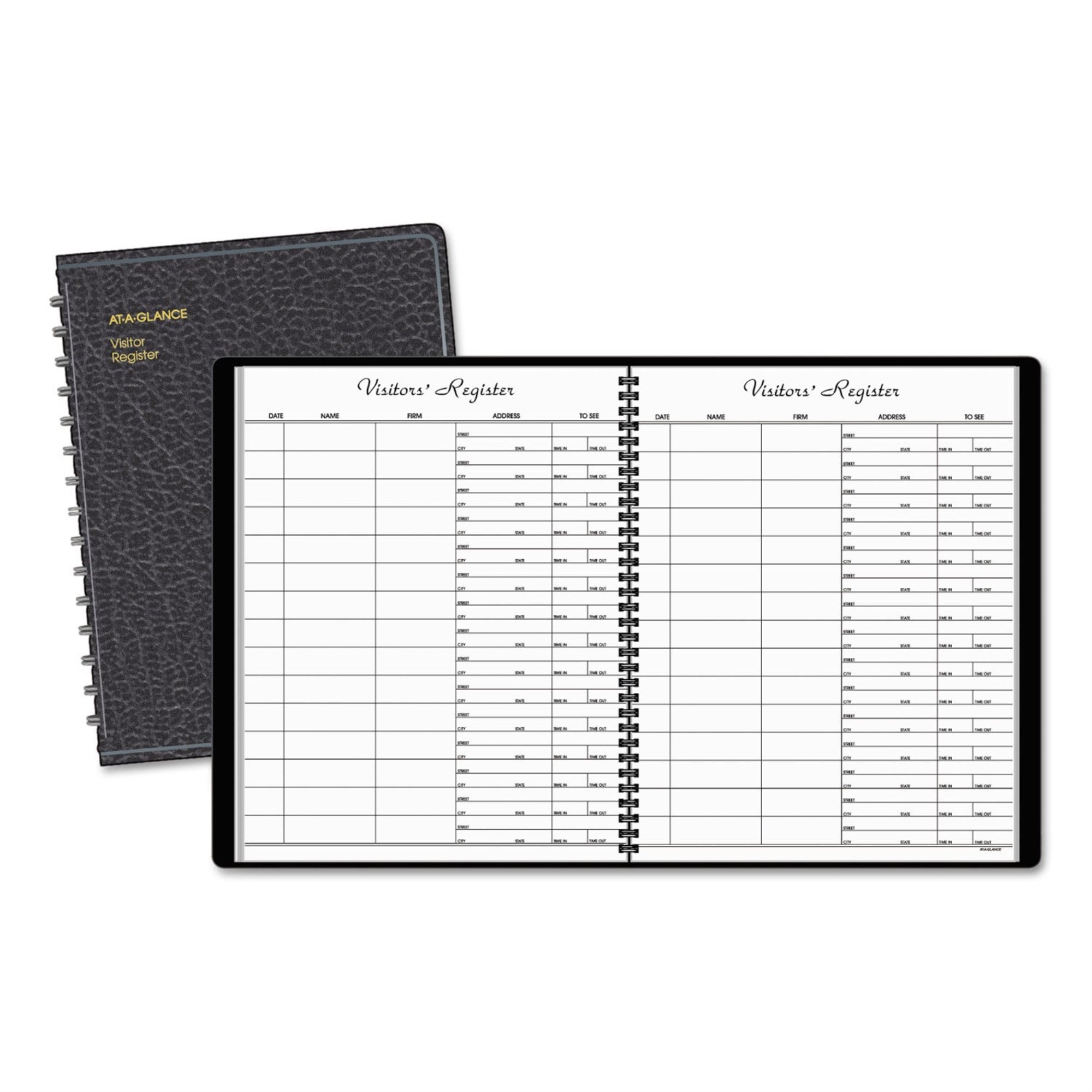 AT-A-GLANCE 8058005 Recycled Visitor Register Book, Black, 8 1/2 x 11