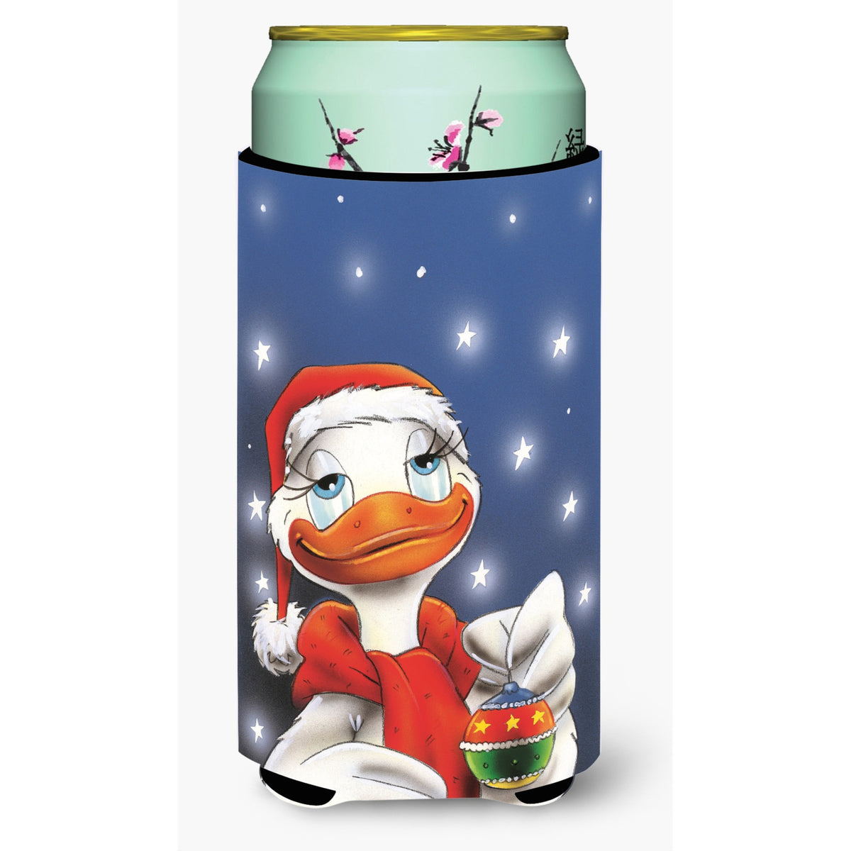 Caroline'S Treasures Duck With Christmas Ornament Tall Boy Koozie Hugger, Multicolor