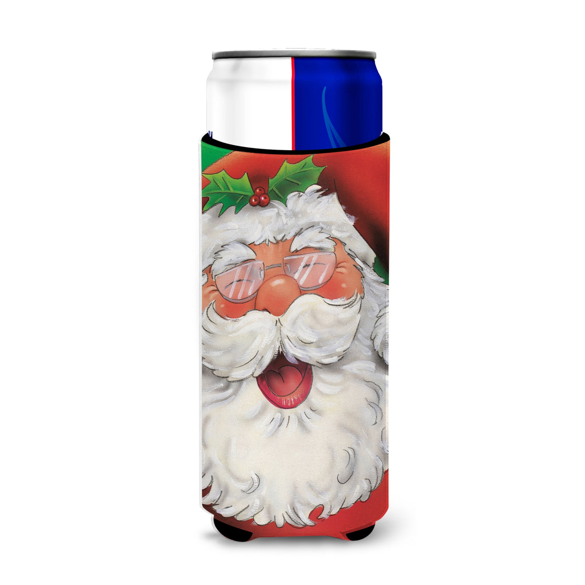 Caroline'S Treasures Jolly Santa Claus Michelob Ultra Koozies For Slim Cans, Multicolor