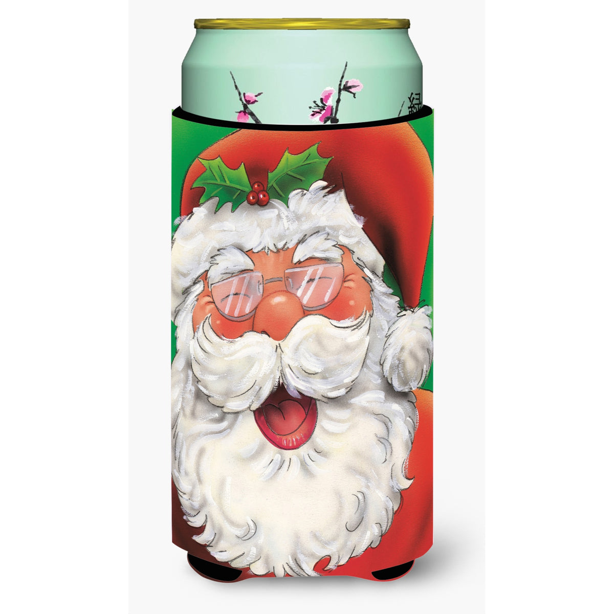 Caroline'S Treasures Jolly Santa Claus Tall Boy Koozie Hugger, Multicolor