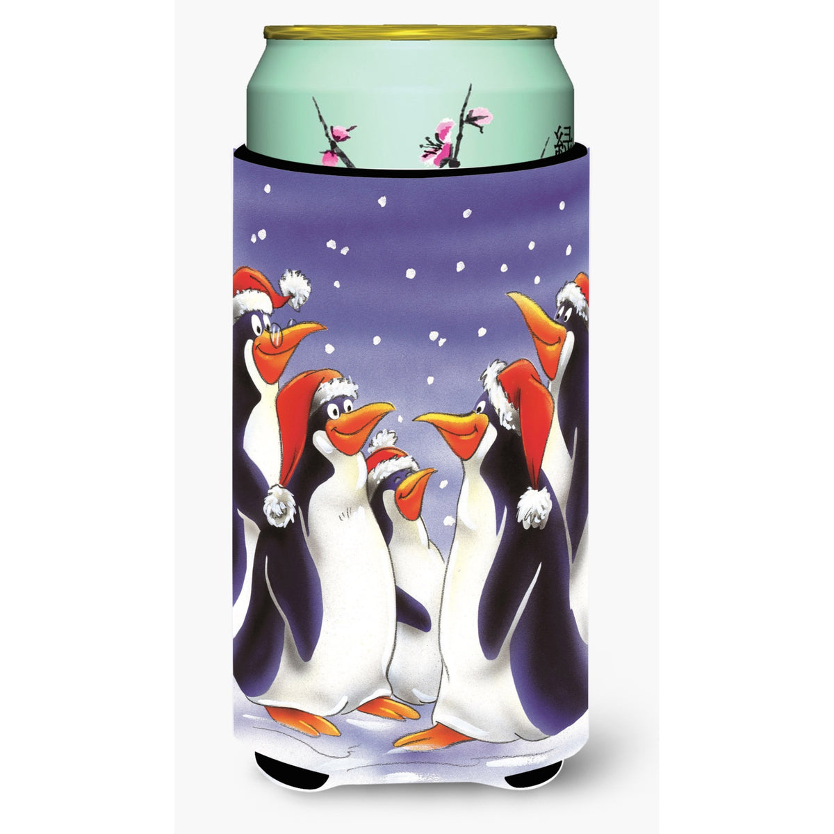 Caroline'S Treasures Holiday Penguins Tall Boy Koozie Hugger, Multicolor