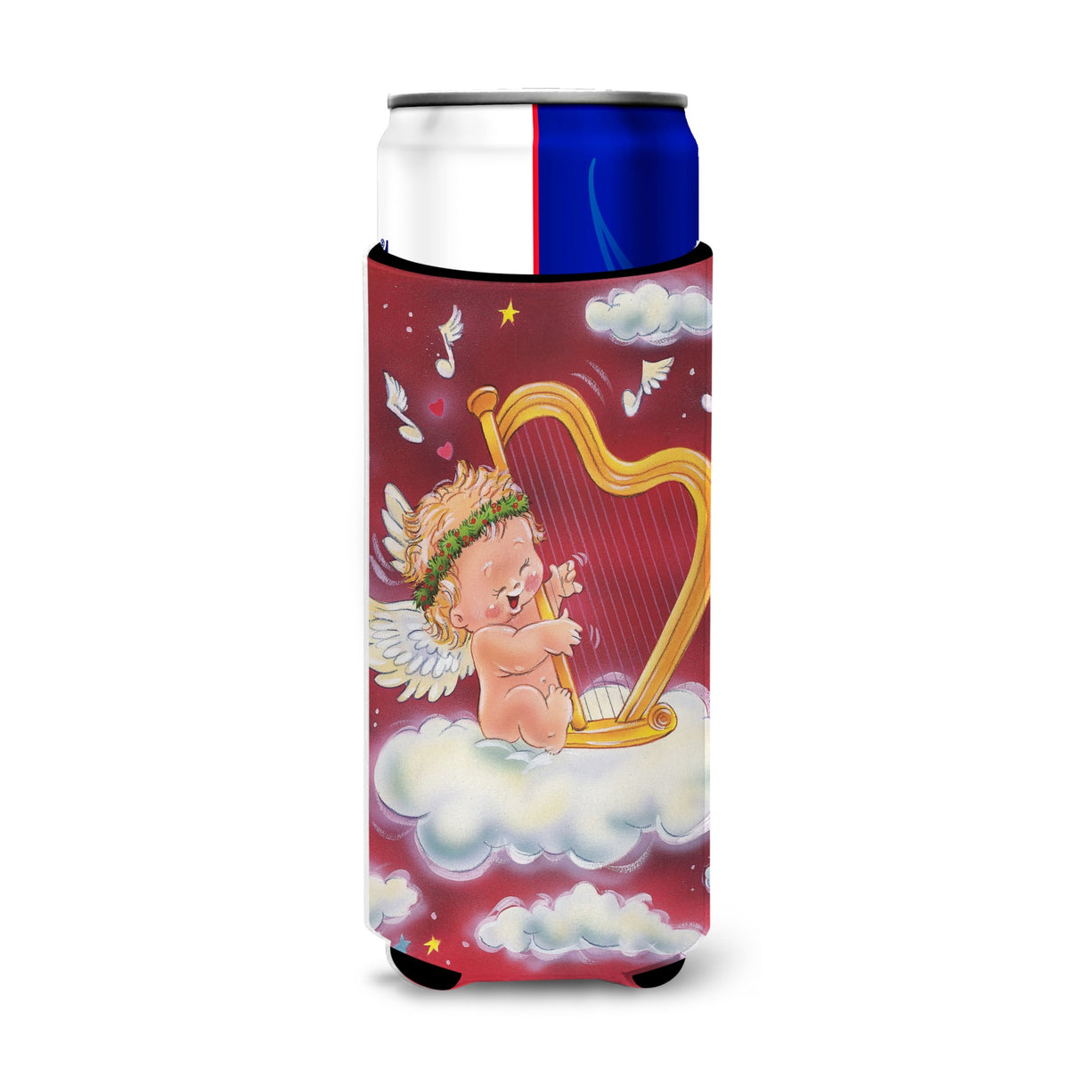 Caroline'S Treasures Angels With Harp Valentine'S Michelob Ultra Koozies For Slim Cans, Multicolor