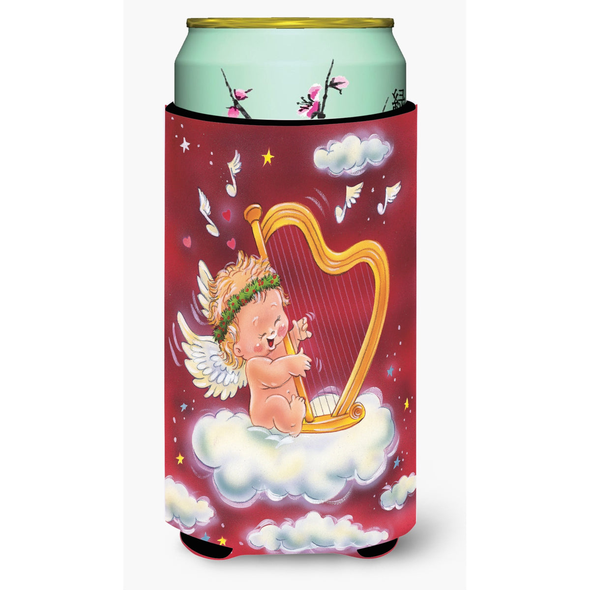 Caroline'S Treasures Angels With Harp Valentine'S Tall Boy Koozie Hugger, Multicolor