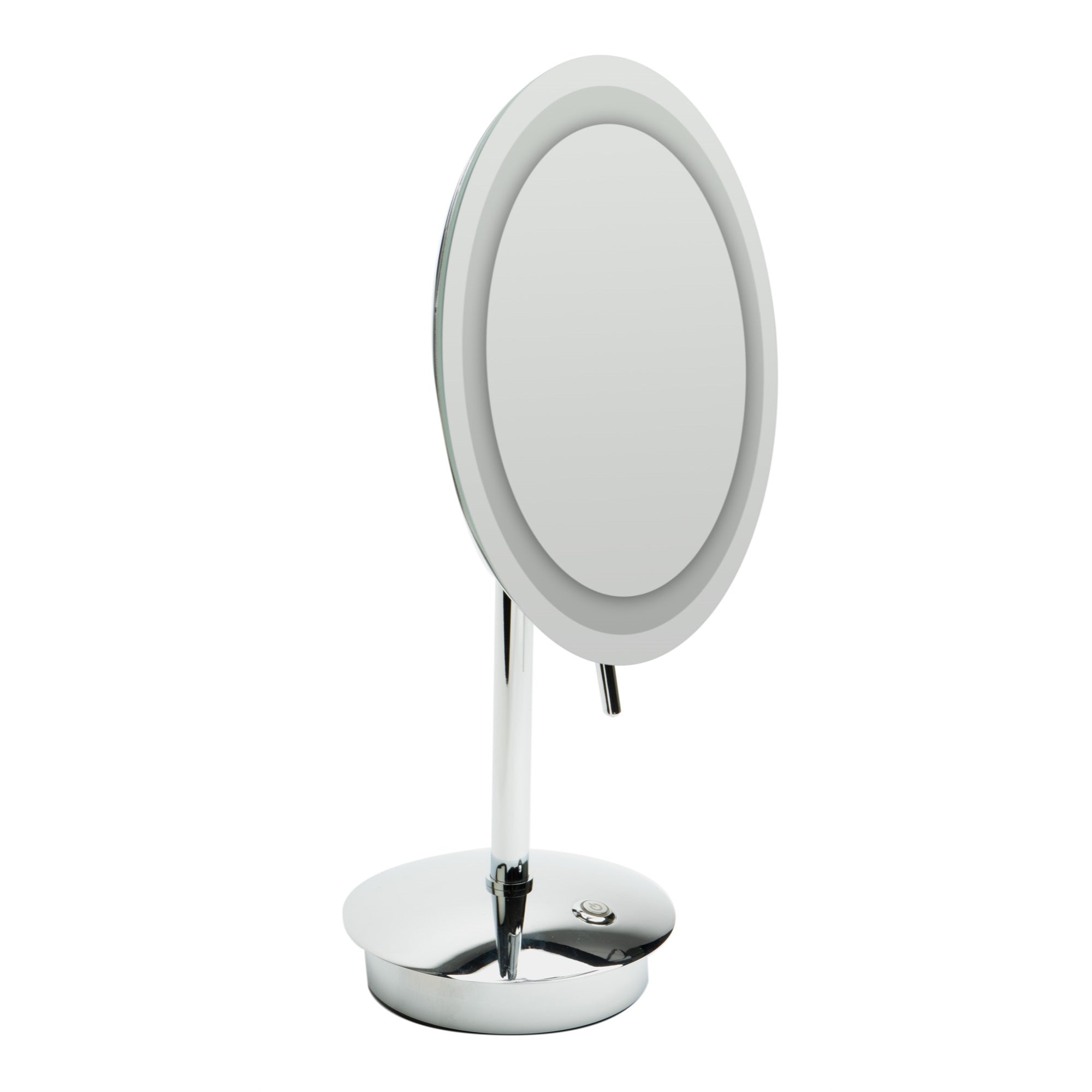 ALFI brandABM9FLED-PCPolished Chrome Tabletop Round 9″ 5x Magnifying Cosmetic Mirror with Light