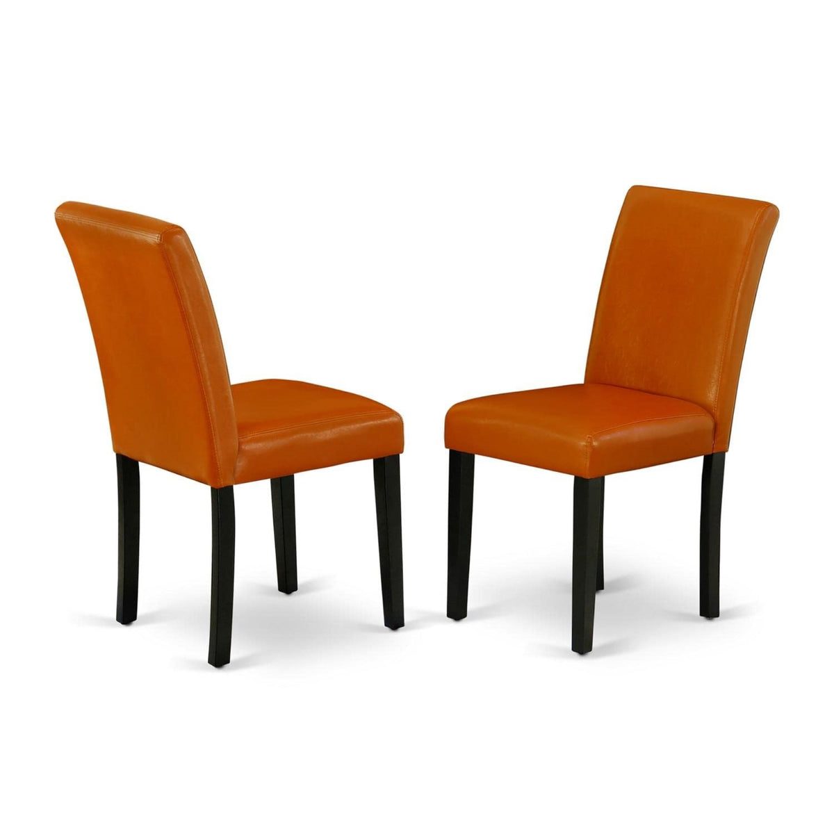 Casafoyer Abp1T61 Abbott Parson Dining Chairs - Baked Bean Faux Leather Upholstered Chairs, Set Of 2, Black