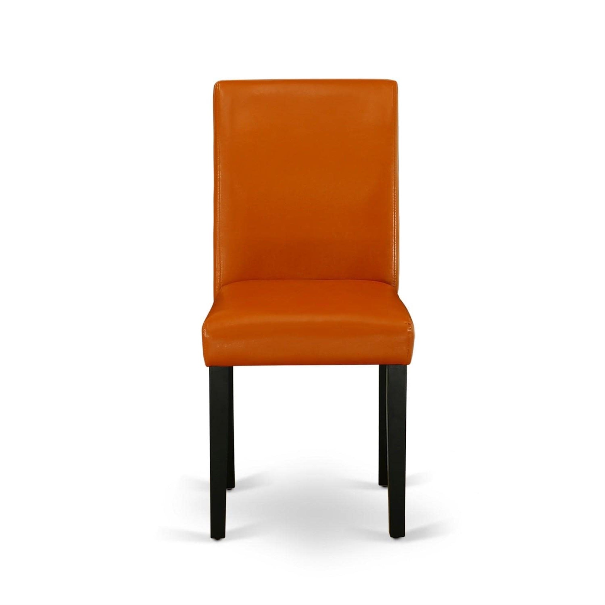 East West Furniture Abp1T61 Parson Dining Baked Bean Faux Leather Upholstered Chairs, Set Of 2