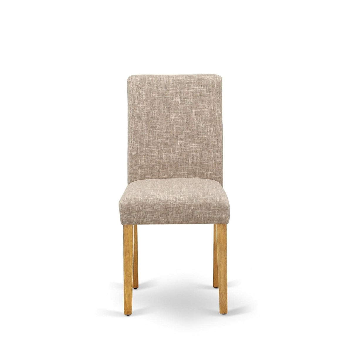 Casafoyer Abp4T04 Abbott Parson Dining Chairs - Light Tan Linen Fabric Padded Dinette Chairs, Set Of 2, Oak