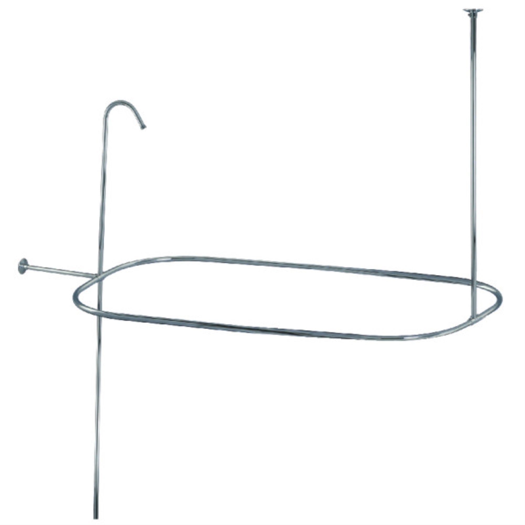 Kingston Brass Abt1040-1 Oval Shower Riser With Enclosure, Polished Chrome