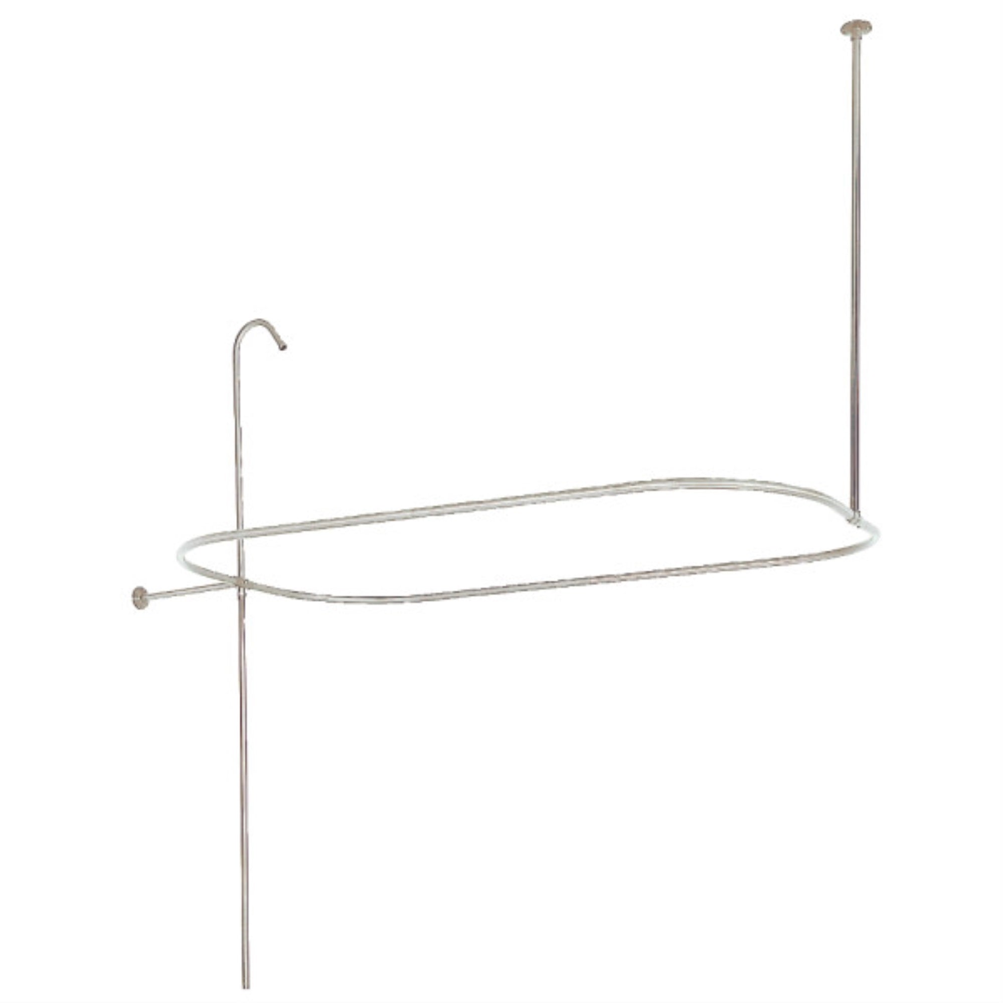 Kingston Brass Abt1040-8 Oval Shower Riser With Enclosure, Brushed Nickel