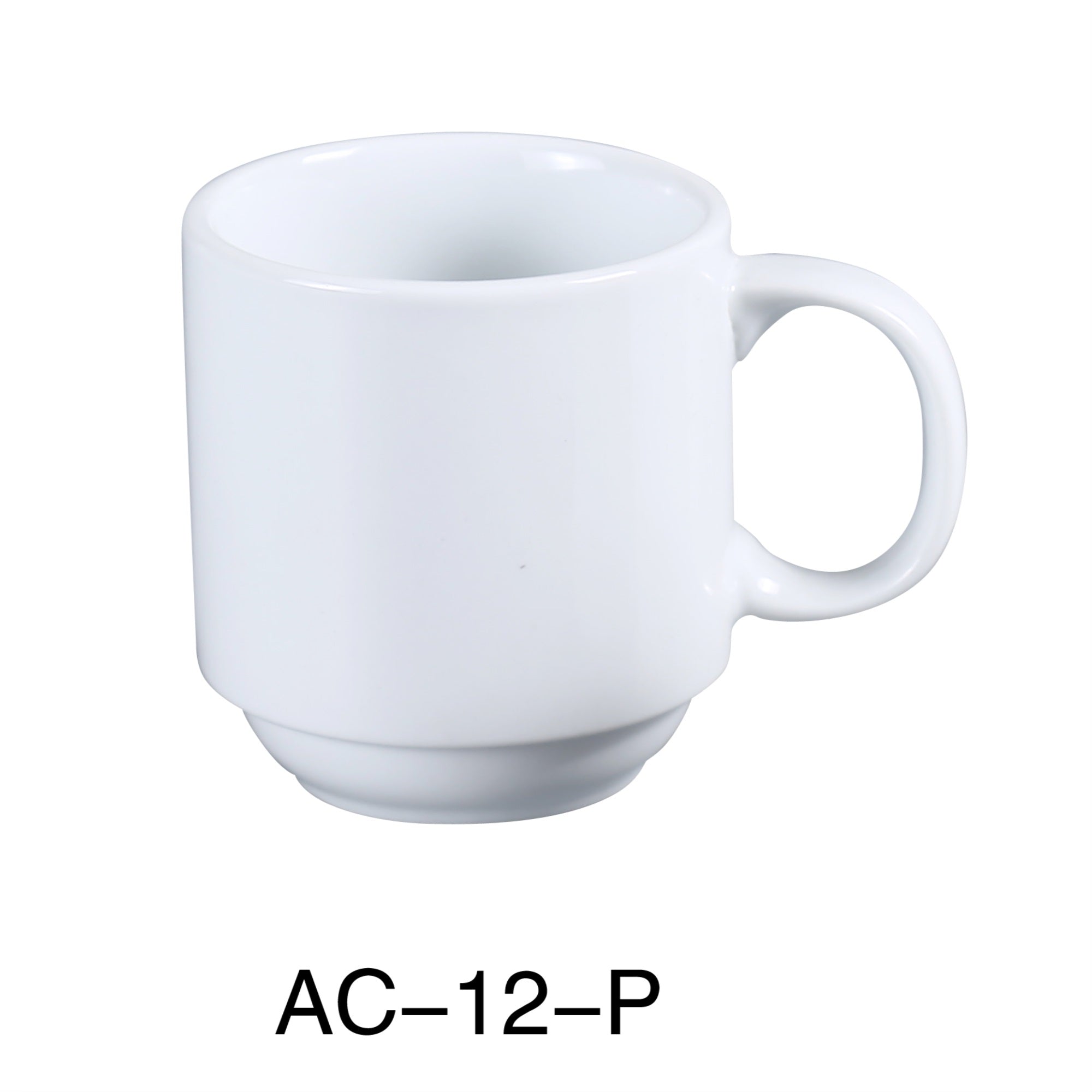 Yanco AC-12-P ABCO Prime Stackable Coffee/Tea Mug, 12 oz, Porcelain, Super White, Pack of 36