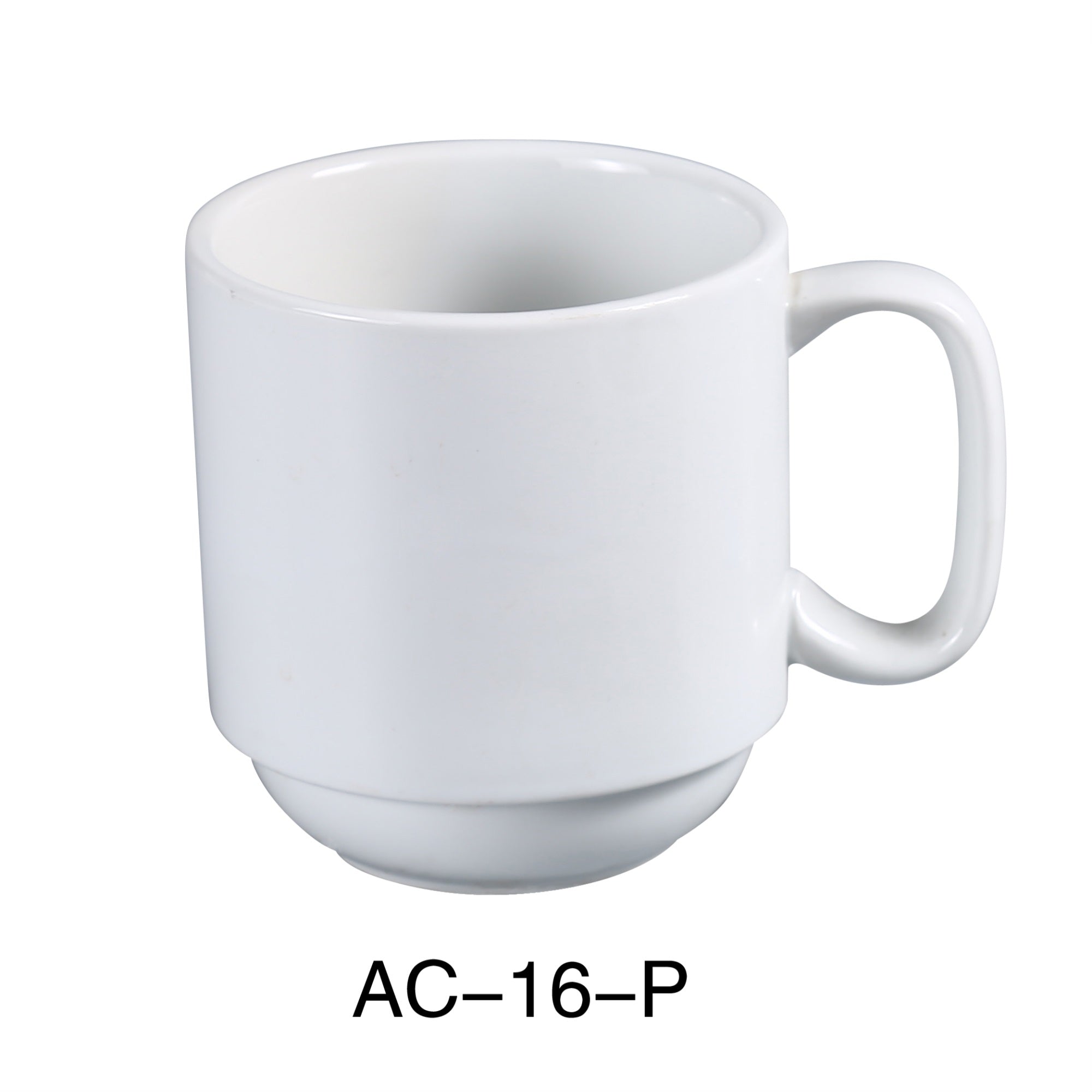 Yanco AC-16-P ABCO Prime Stackable Coffee/Tea Mug, 16 oz, Porcelain, Super White, Pack of 36