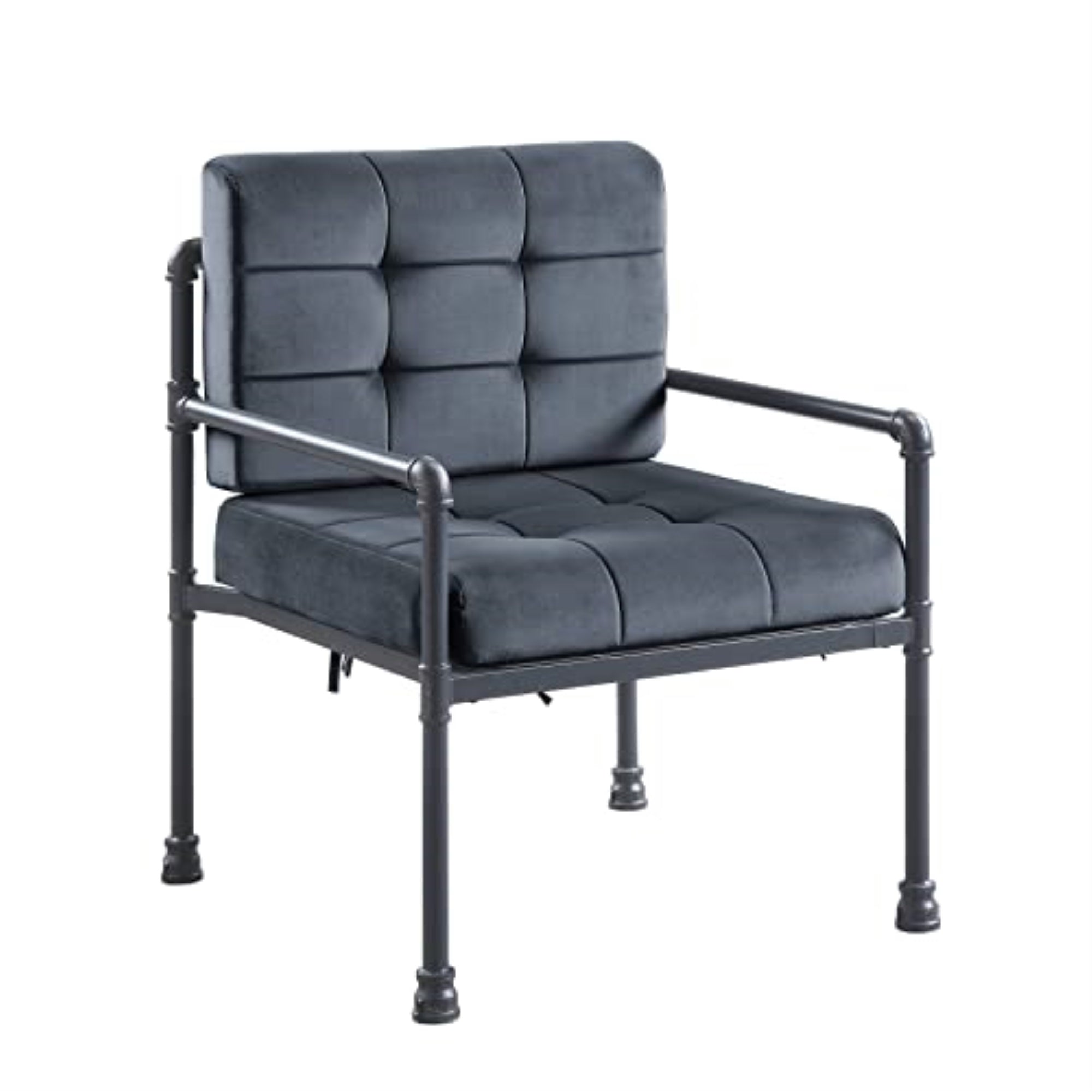 AC00429 - Chair, Gray Velvet & Sandy Gray Finish - Brantley