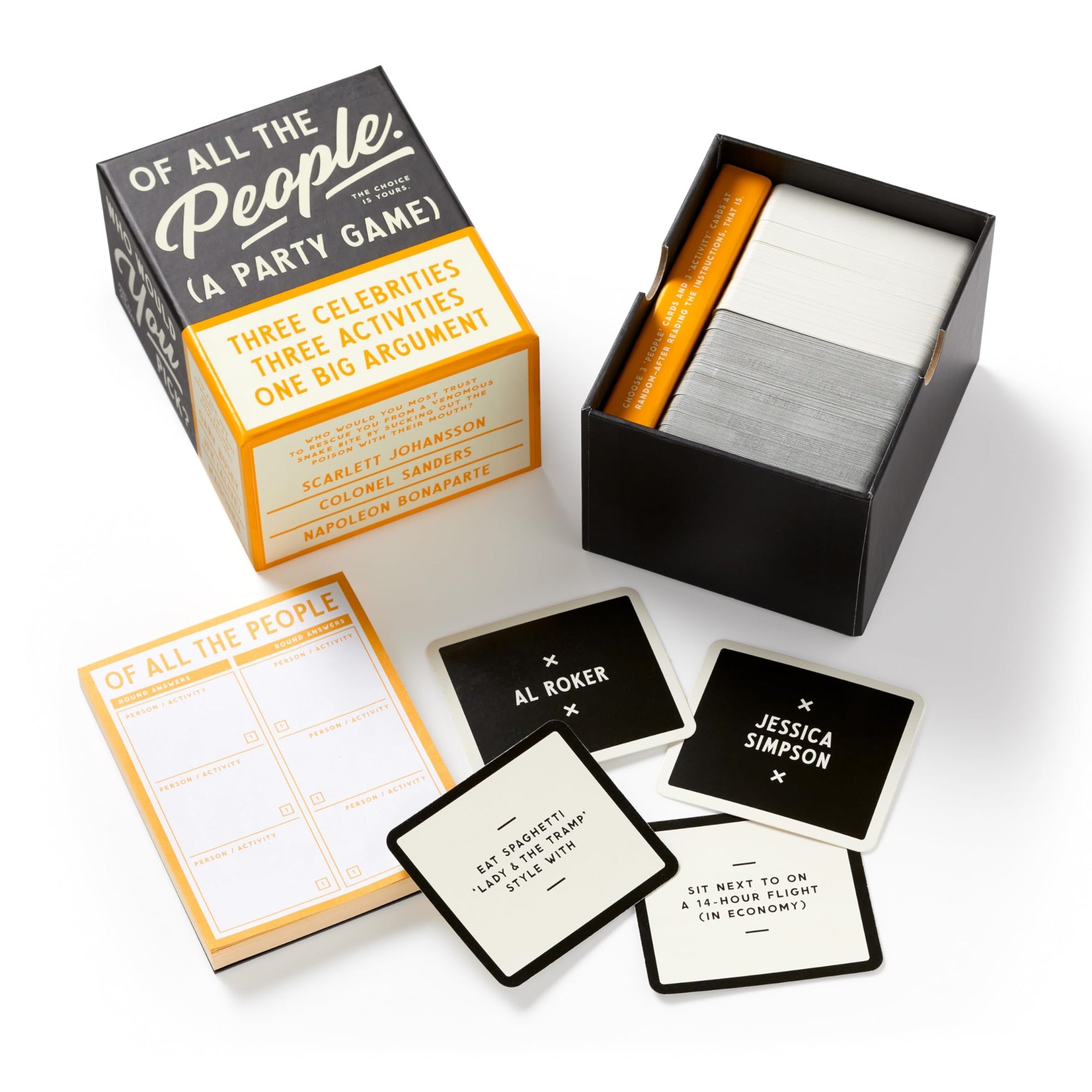 Brass Monkey Of All The People  Social Party Game With 450+ Game Card Prompts Of Assigning Celebrities To Random Activities Inspired By Kiss Marry Kill, 2+ Players