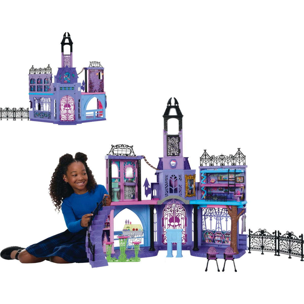 Monster High Doll House, Haunted High School Playset With 7 Play Areas And 35+ Storytelling Pieces Including Furniture And Accessories