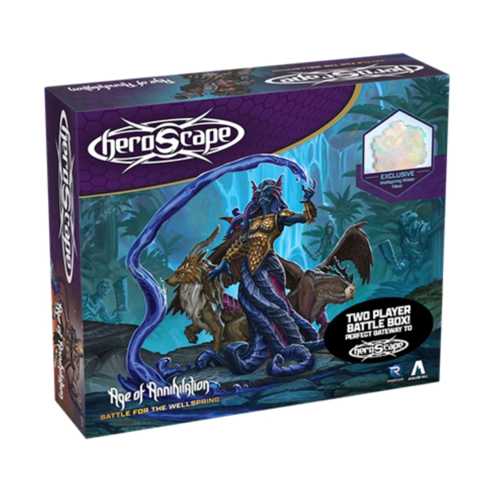 Renegade Game Studios Heroscape: Battle For The Wellspring Battle Box - Standard Edition | 2 Players, Ages 14 And Up Contains 6 Miniatures, Terrain And Exclusive Wellspring Water Tiles!