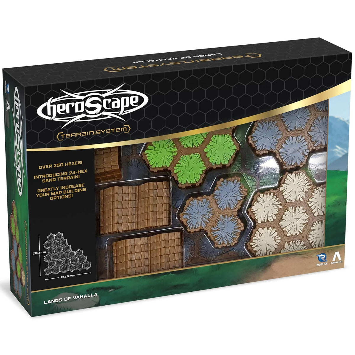 Heroscape: Lands Of Valhalla Terrain Expansion - 63 Hex Terrain Tile Pcs, Build & Customize Environments Over Which To Battle For Valhalla! Ages 14+