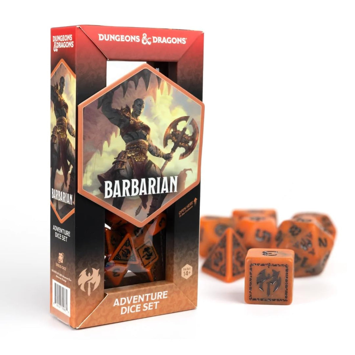 D&D Adventure Dice (Barbarian Class: Orange)