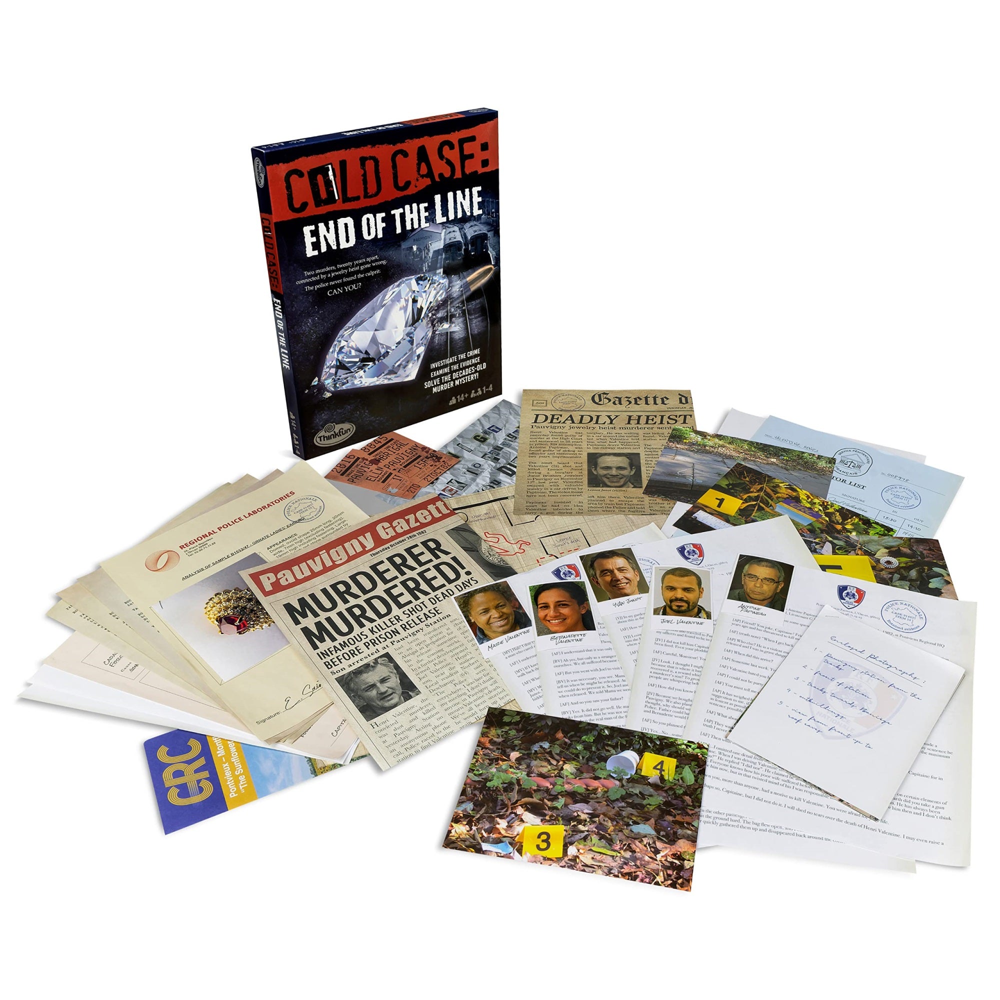 Thinkfun Cold Case: End Of The Line - Exciting Murder Mystery Game | Promotes Deductive Reasoning & Critical Thinking | Ideal For Group Play Or Solo Puzzle Solving | Suitable For Ages 14+