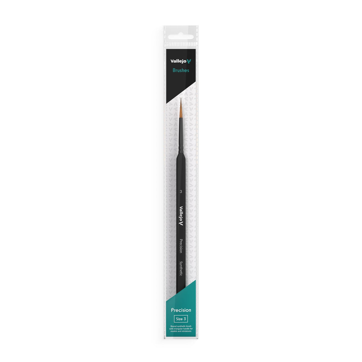 Vallejo Precision B03003 Round Synthetic Brush, Triangular Handle No. 3