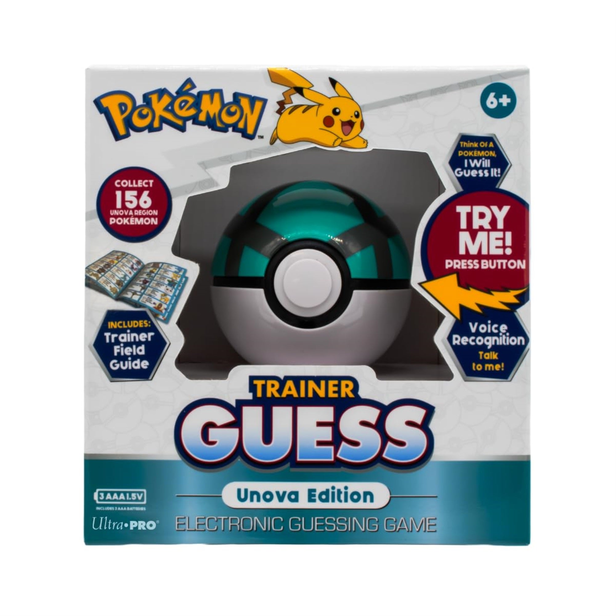Ultra PRO Pokmon Trainer Guess: Unova Edition, I Will Guess It! Electronic Voice Recognition Guessing Brain Game Pokemon Go Digital Travel Board Games Toys - Talk to Your Poke Ball