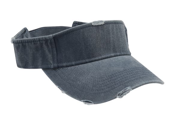Dv101 | Drifter- Pigment Dyed, Garment Washed, Cotton Twill Distressed Visor With Self-Fabric Hook And Loop Closure - Midnight B