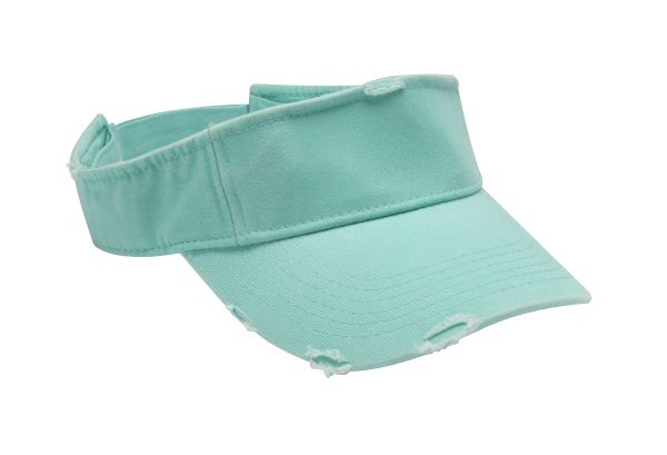 Dv101 | Drifter- Pigment Dyed, Garment Washed, Cotton Twill Distressed Visor With Self-Fabric Hook And Loop Closure - Seafoam