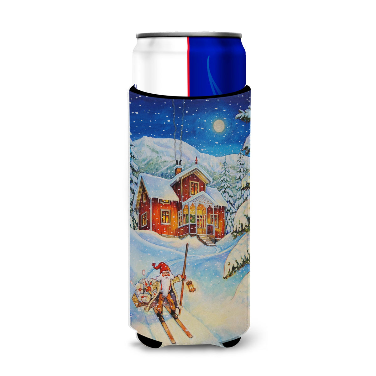 Caroline'S Treasures Christmas Gnome Headed Out Michelob Ultra Koozies For Slim Cans, Multicolor