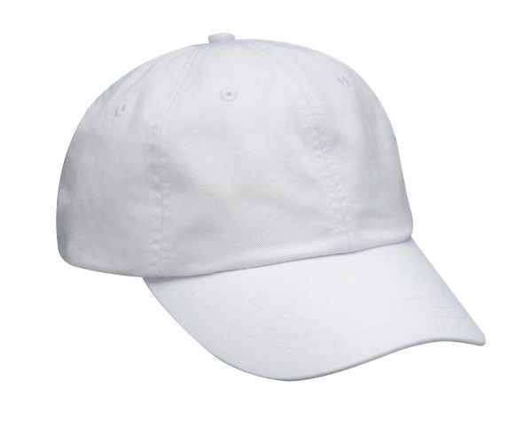 LP101 | OPTIMUM-SOLID PGMT- Pigment dyed, garment washed cotton twill, six panel, low profile, unstructured cap with Adams Cool-Crown mesh lining and leather strap closure with antique brass buckle and grommet.  - WHITE
