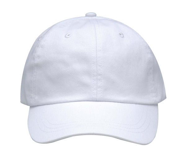 PN101 | PINNACLE- Cotton twill, six panel, low-profile, unstructured cap with enzyme wash, Adams cool-crown mesh lining and hook and loop back closure. - WHITE